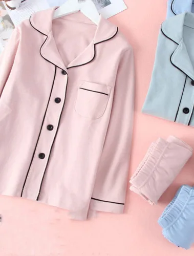 Vista 6 de Mallimoda Conjunto de pijama de algodón para niños, pijamas de manga larga con botones