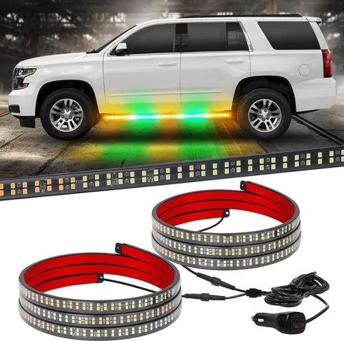 Vista 15 de XRIDONSEN - 2 luces estroboscópicas de 60 pulgadas para estribo, color ámbar, luces de emergencia 720 LED Exterior Flashing Warning Hazard Caution