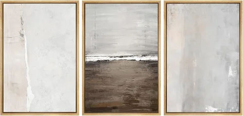 Vista 54 de SIGNWIN Lienzo enmarcado para pared, juego de arte abstracto de serenidad costera, ilustraciones abstractas junto al mar, arte moderno, decorativo