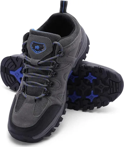 Vista 2 de Harssidanzar Zapatos de senderismo para hombre, ligeros, transpirables, para exteriores, zapatos de senderismo antideslizantes SM252