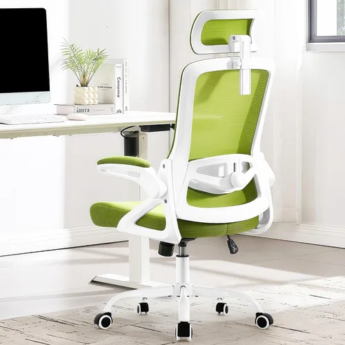 Vista 17 de Fizzin Silla de Oficina Ergonómica, Sillas de Computadora de 400 LBS con Soporte Lumbar Ajustable, Silla de Escritorio de Malla Transpirable Rosado