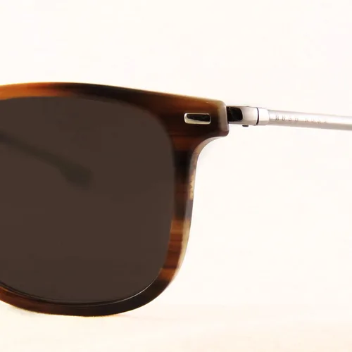 Vista 3 de Hugo Boss 1020S - Lentes de sol rectangulares para hombre, 2.126in (cuerno marrón, marrón), cuerno marrón