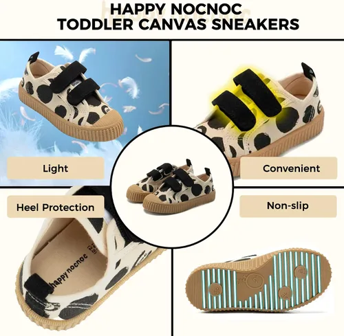Vista 2 de Zapatos para niños y niñas, zapatos de lona con velcro y suela de color caramelo, tallas 6-14