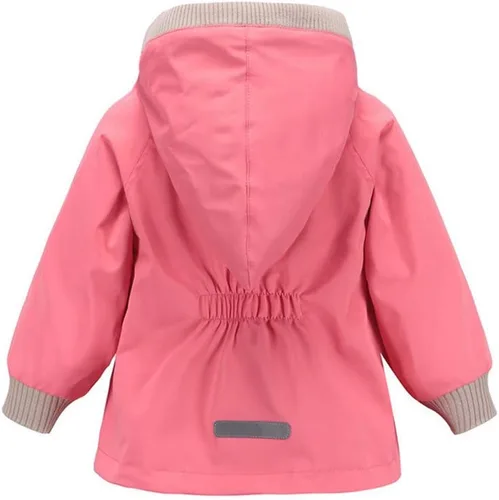 Vista 2 de Mallimoda Chaqueta impermeable para niños y niñas, con forro de algodón, resistente al viento, con capucha