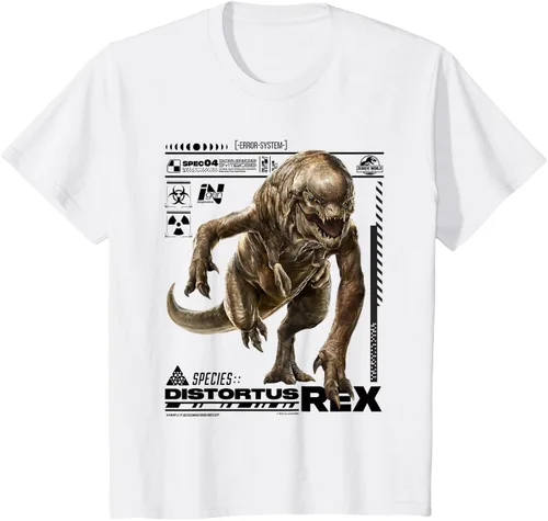 Vista 4 de Jurassic World Rebirth Distortus Rex Ingen Species File Camiseta Gris Oscuro