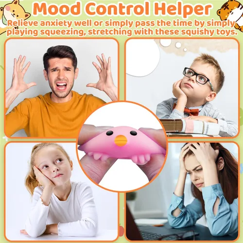 Vista 5 de Dioju 110 juguetes esponjosos Mochi, mini Kawaii Squishies a granel, juguetes sensoriales para ansiedad, bolsa de golosinas, recuerdos de fiesta
