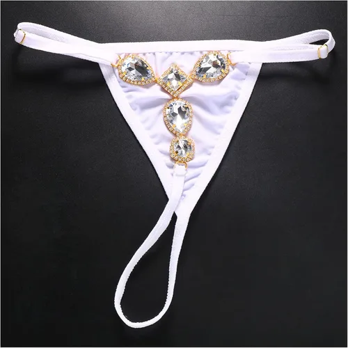 Vista 4 de Gota de agua de diamantes de imitación colgante de cintura joyería de cristal tanga bragas rave G cadena de diamantes de imitación tanga bikini