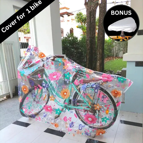 Vista 2 de Funda para bicicleta, bonita funda transparente para almacenamiento al aire libre, impermeable, material Ripstop resistente, protección para todo