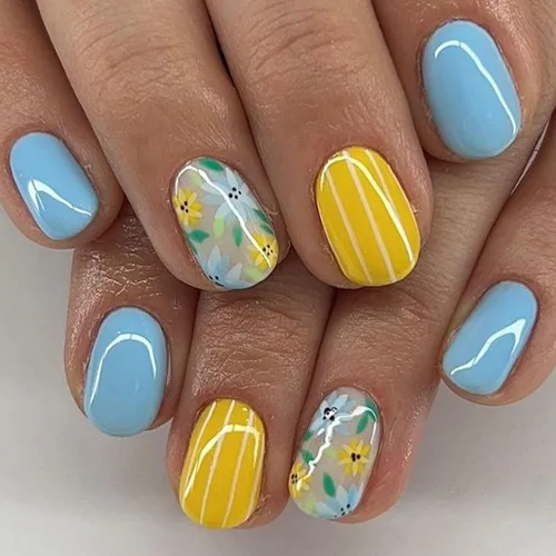 Vista 38 de Uñas postizas a presión con punta francesa verde, uñas postizas cuadradas cortas con diseños de cuentas de flores en 3D, uñas de verano, uñas Verde