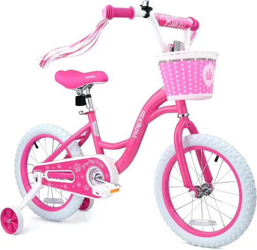 Vista 10 de Bicystar - Bicicleta para niñas de 12, 14, 16 pulgadas para bebés de 2 a 5 años, bicicleta infantil princesa con ruedas de entrenamiento, cuadro
