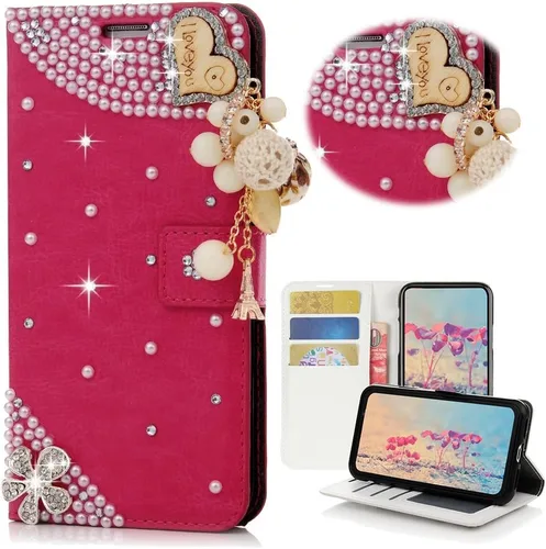 Vista 5 de iPod Touch (6th Generation) funda – elegante – 3d hecho a mano Bling vidrio Diseño Tipo portafolios compartimentos para tarjetas de crédito plegar