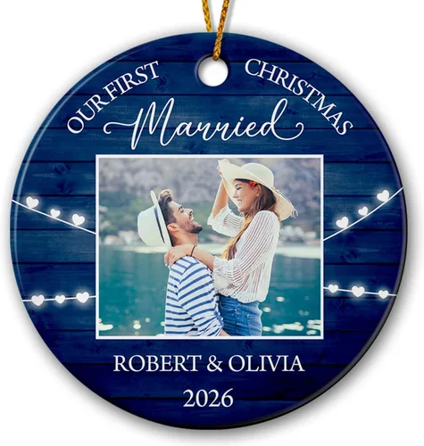 Vista 24 de Foto personalizada para el primer adorno de Navidad del bebé 2026, regalo de recuerdo del bebé, adornos de foto de primera Navidad para bebé