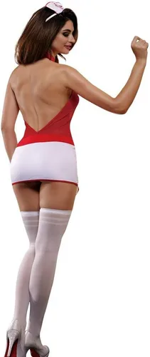 Vista 2 de SUNSPICE - Disfraz de enfermera sexy para Halloween, cosplay, conjunto de lencería para mujer