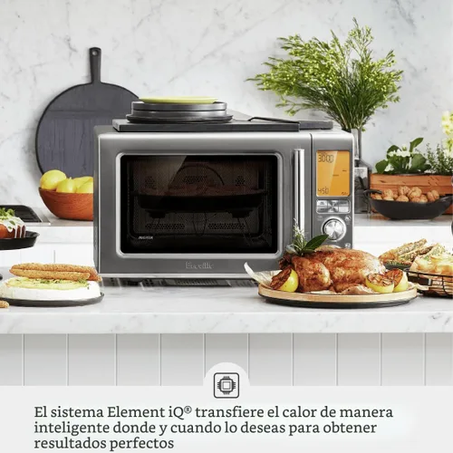 Vista 2 de Breville BMO870BSS Combi Wave 3 en 1: microondas, freidora de aire y horno de convección, de acero inoxidable cepillado 3 appliances in one device