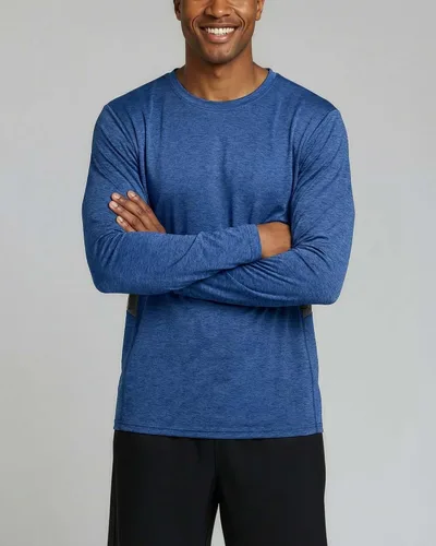 Vista 9 de Real Essentials Paquete de 4 unidades: camiseta de manga larga para hombre Dry Fit, disipa la humedad, protección solar FPU 50+ contra rayos