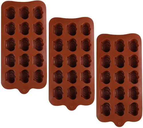 Vista 8 de Moldes de silicona para dulces, paquete de 3 moldes antiadherentes para azúcar de 8.46 x 4.09 x 0.59 pulgadas, moldes para hacer chocolate para mini