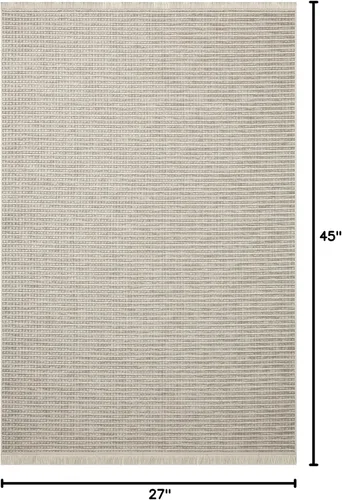 Vista 2 de Loloi Amber Lewis Malibu Collection MAB-04 - Alfombra decorativa Beige/Dove de 2 pies 3 pulgadas x 3 pies 9 pulgadas