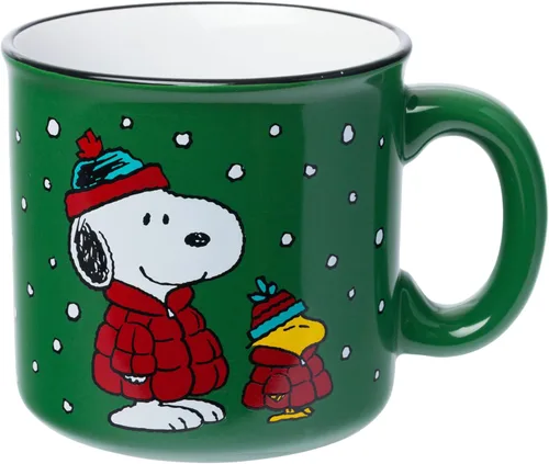 Vista 23 de Silver Buffalo Peanuts Featuring Snoopy Racing Team Finish Line 3D Sculpted Handle Ceramic Mug, 20 Ounces