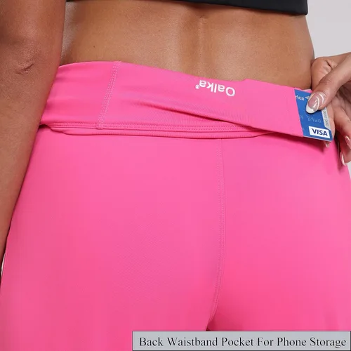 Vista 4 de Oalka - Pantalones deportivos para mujer, con cintura alta y bolsillos, para hacer deporte, yoga y entrenar