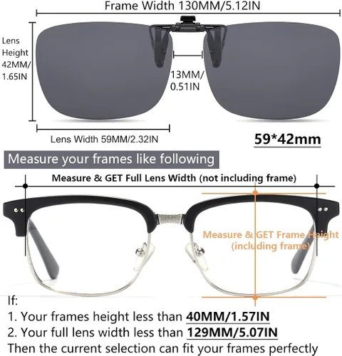 Vista 3 de CAXMAN Gafas de sol polarizadas con clip para hombres y mujeres protección UV
