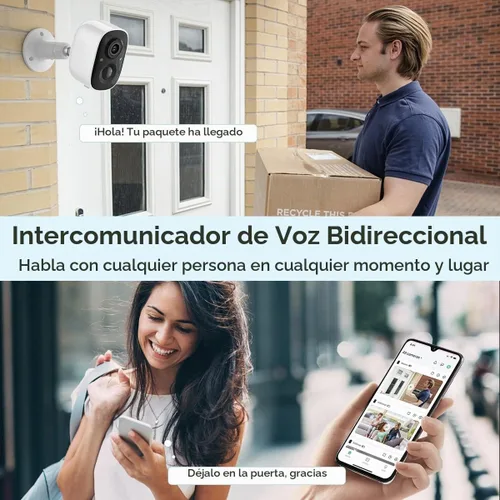 Vista 5 de GMK Video 2K, cámaras de seguridad inalámbricas al aire libre, registro