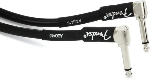 Vista 9 de Fender - Cable de instrumento de la serie profesional, cable de guitarra, accesorios de guitarra, ángulo/ángulo, negro, 6 pulgadas, paquete de 2