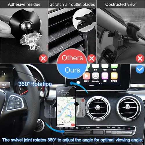 Vista 3 de 1797 Soporte de montaje de teléfono para Mercedes Benz Mini Cooper salida de aire redonda CLA CLS GLA GLB GLC A/B/C E Class Accesorios compatibles