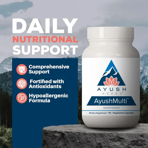 Vista 2 de Ayush Herbs Ayush Multi - Cápsulas multivitamínicas con yodo y zinc para hombres y mujeres, soporte diario de vitaminas y minerales para adultos, 90