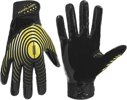 Vista 22 de HANDLANDY Guantes de fútbol para jóvenes, guantes receptores adhesivos para niños, guante de fútbol de súper agarre, mejor regalo para niños y niñas