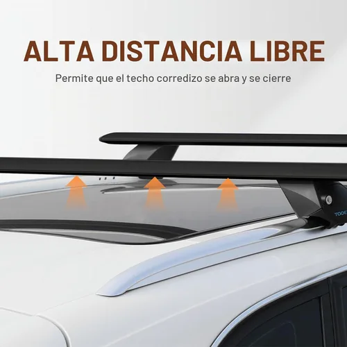 Vista 8 de COWVIE Barras transversales de aluminio de 47 pulgadas para rieles laterales elevados, barras de carga ajustables con cerraduras con llave, soporta