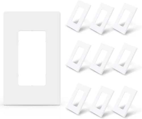 Vista 15 de ELEGRP Placas de pared decorativas sin tornillos de 1 banda, cubierta de placa frontal termoplástica irrompible para interruptor de salida