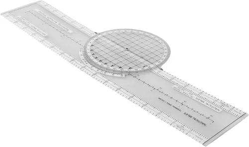 Vista 6 de Aviation Plotter Slide Rule, 360° Rotating Azimuth Navigation Ruler for VFR Flight Planning, Vector Measuring Tool with Map Scale for Pilots, CRP-1