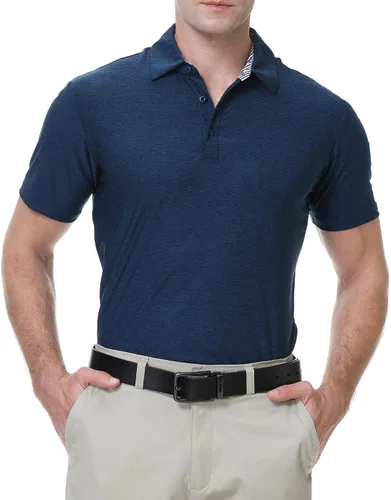 Vista 2 de PRIUMPH Mens Golf Polo ShirtsShort Sleeve Quick Dry Moisture Wicking Golf Polo Shirts for Men