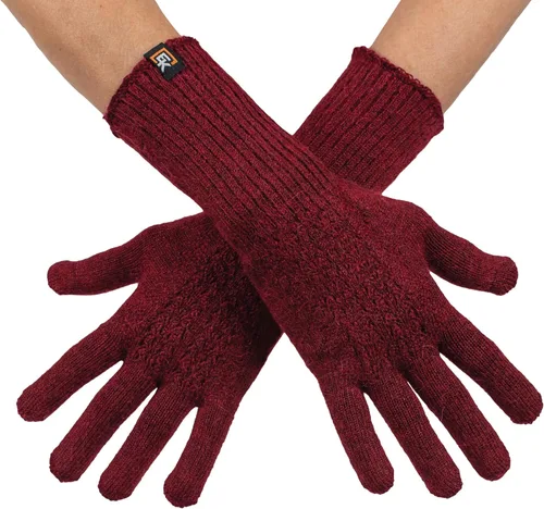 Vista 9 de Women's Baby Alpaca Mesh Knit Gloves, Made in USA, Super Soft Lightweight Winter Gloves Negro