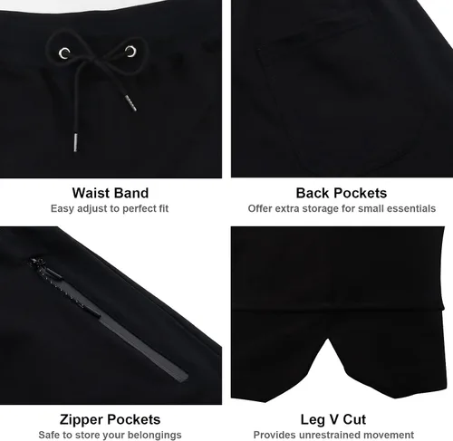 Vista 4 de PIDOGYM Pantalones cortos de entrenamiento de gimnasio de 5 pulgadas, pantalones cortos ajustados para culturismo, correr, entrenamiento