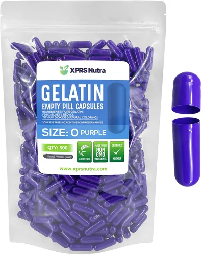 Vista 40 de XPRS Nutra Size 0 Empty Capsules - 100 Count Empty Gelatin Capsules - Pills DIY Capsule Filling - Pure Bovine Pill Gel Caps for Do-It-Yourself
