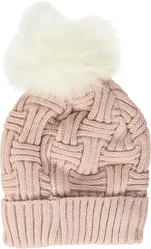 Vista 2 de Britt's Knits Sombrero de punto forrado de felpa con pompón para mujer