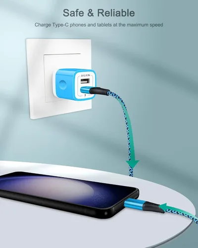 Vista 5 de Cable USB tipo C automático para automóvil, 3 pies/2 paquetes de cable cargador rápido USB A a USB C para iPhone 17/16e/16Pro/15Pro Max/15, cable