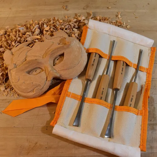 Vista 9 de Schaaf Wood Carving Tools Juego de cinceles de madera de 4 piezas, cola de Juego de cola de pez de 4 piezas
