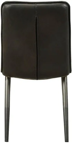 Vista 5 de Acme Hosmer - Silla auxiliar de cuero para comedor, color negro antiguo (juego de 2)