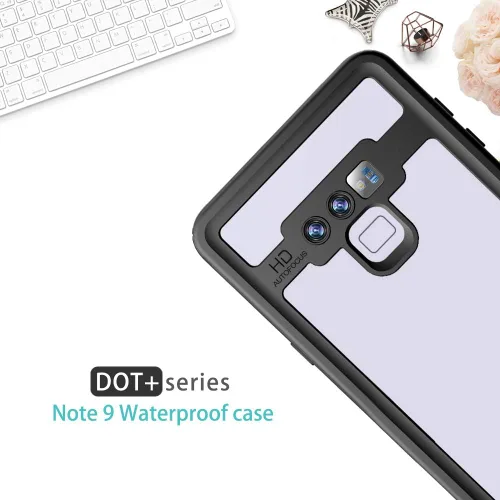 Vista 6 de LEMAXELERS Diseñada para Galaxy Note 9, funda impermeable con protector de pantalla integrado [IP68 bajo el agua]