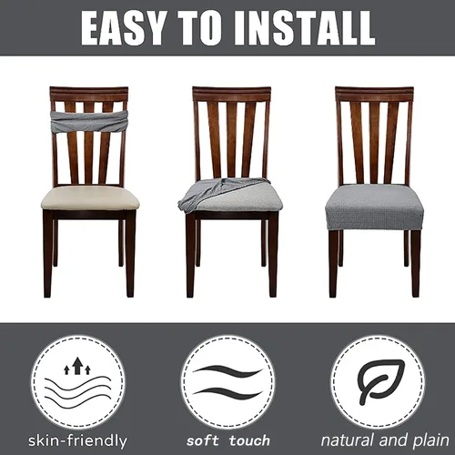 Vista 6 de Fundas para sillas de comedor, fundas lavables para sillas de comedor, fundas elásticas para sillas de comedor, fundas de asiento elásticas