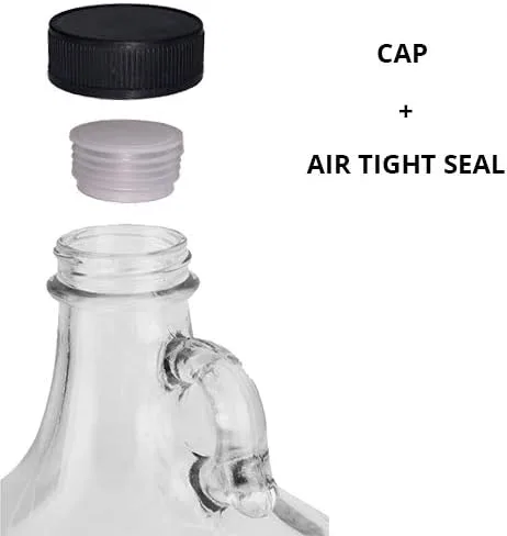 Vista 3 de Jarra de vidrio transparente de 1 galón (128 oz) con tapa de 1.496 in - Paquete de 6 Envío rápido el mismo día