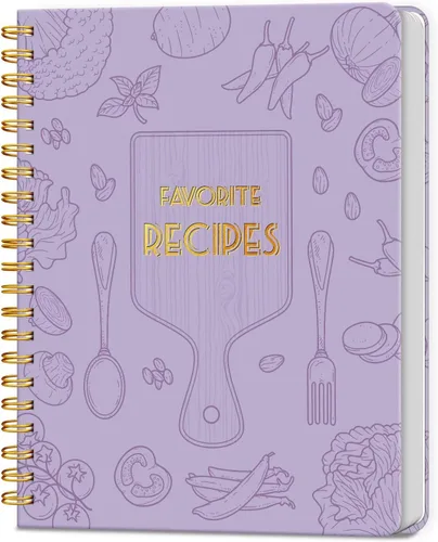 Vista 9 de LuBudingJoy Libro de recetas en blanco para escribir en tus propias recetas, organizador de recetas personal de tapa dura de página completa, diario