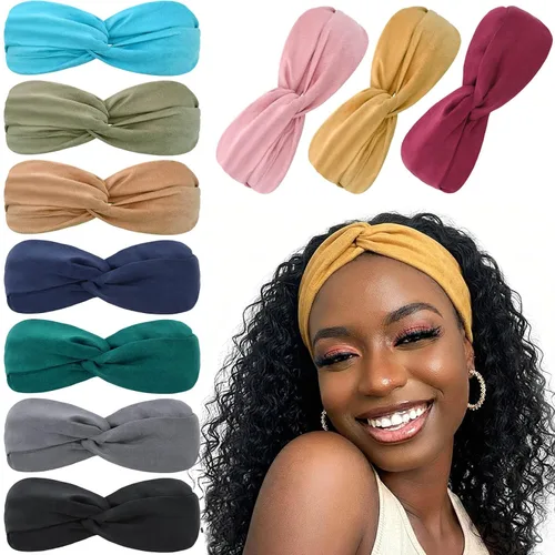Vista 14 de DRESHOW - Paquete de 10 diademas para mujer con diseño entrecruzado vintage, estilo bohemio, trenzadas, elásticas, accesorios para el cabello