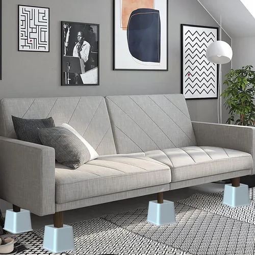 Vista 4 de Lufia Elevadores de muebles de cama resistentes, elevación en alturas de 3, 5 u 8 pulgadas, elevadores de muebles ajustables para sofá, mesa, sofá