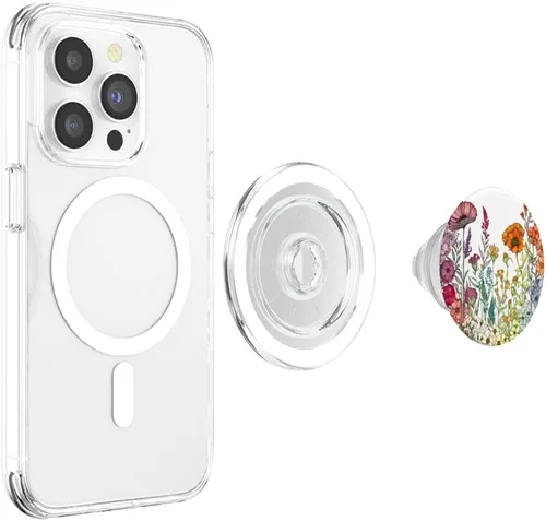 Vista 4 de Floral, follaje, flor, botánico, naturaleza, vegetación, floreado, PopSockets, MagSafe PopGrip para iPhone