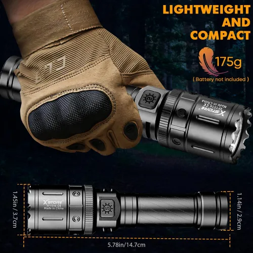 Vista 4 de Picatinny - Linterna de riel, luz de flash de rifle, linterna de montaje en riel USB, linterna de alto lúmenes recargable, 5 modos de presión remota