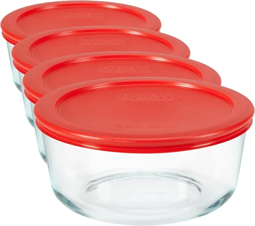 Vista 9 de Pyrex Simply Store - Recipiente de cristal para almacenamiento de alimentos, tapas de plástico sin BPA y no tóxicas de ajuste perfecto, apto