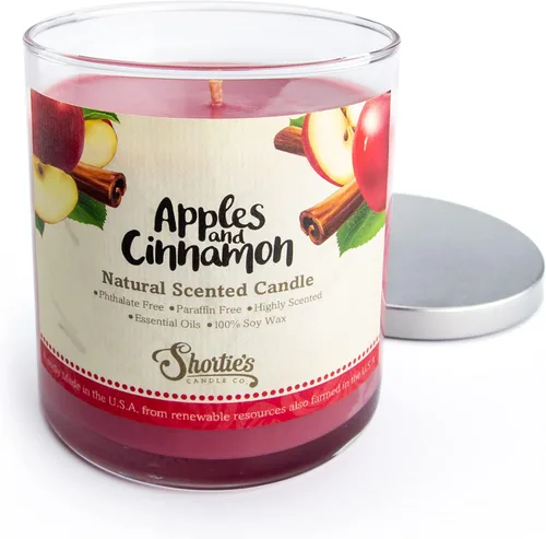 Vista 8 de Apple Harvest - Vela de soja natural perfumada, aceites esenciales de fragancia, 100% libre de soja, ftalatos y parabenos, combustión limpia, 9 onzas